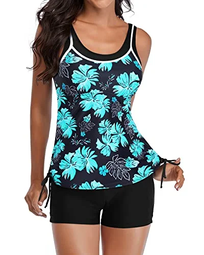 Stylish Two Piece Swimwear Slimming Athletic Tankini Swimsuits for Women