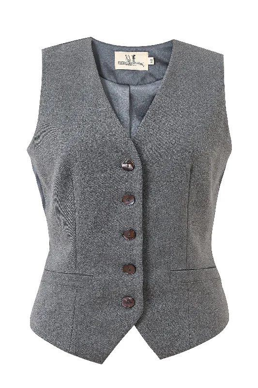 Pockets Suit Vest Gray