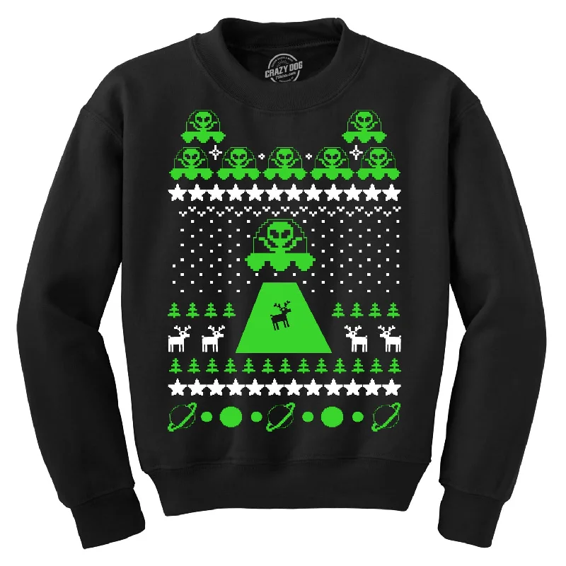 Alien Abduction Ugly Christmas Sweater Crew Neck Sweatshirt