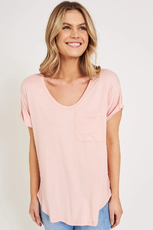 Margi Jersey T Shirt in Blush