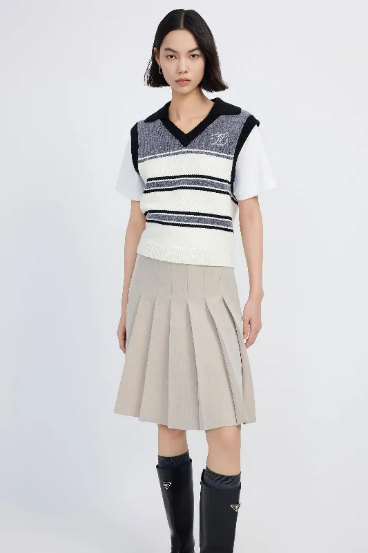 LILY Fake Two-Piece Wool Sweater Knitted Vest