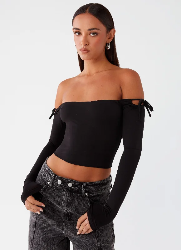 Micah Long Sleeve Top - Black