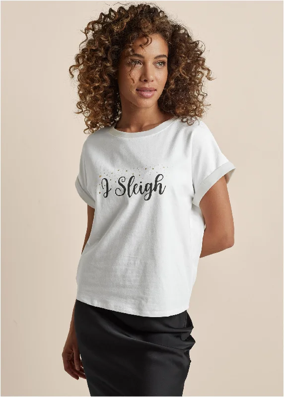 I Sleigh Graphic Tee - White