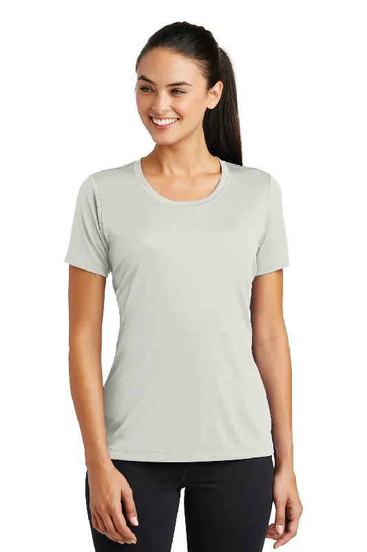 Sport-Tek Womens Tough Moisture Wicking Short Sleeve Crewneck T-Shirt - Silver Grey - Closeout