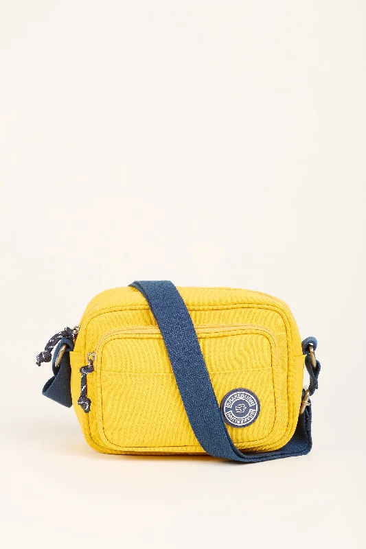 Yellow And Navy Medium Camera Crossbody Bag