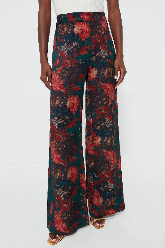 Persimmon Floral Jacquard Versailles Pants