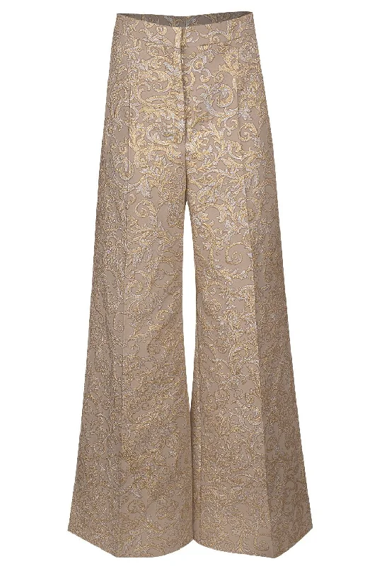 Brocade Wide Leg Pants