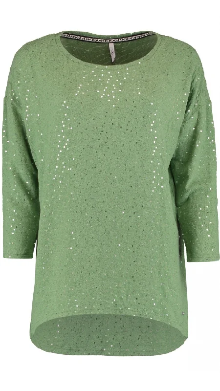 Mila Fern Green Glitter Top