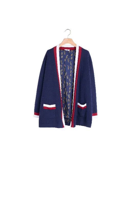 Cardigan en maille fine esprit college