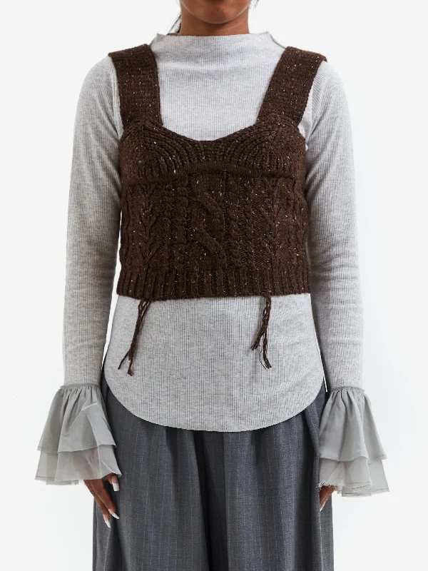 RhodolirioN Fisherman Knit Corset - Brown