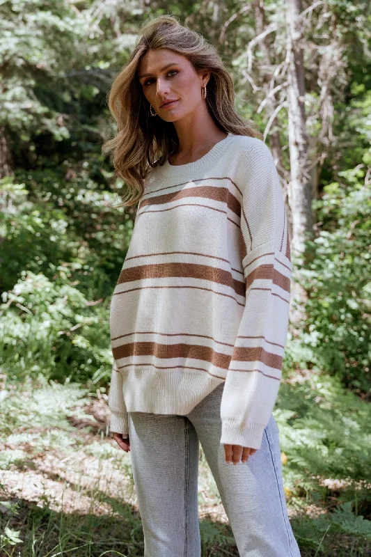 Charlie Striped Sweater | Taupe