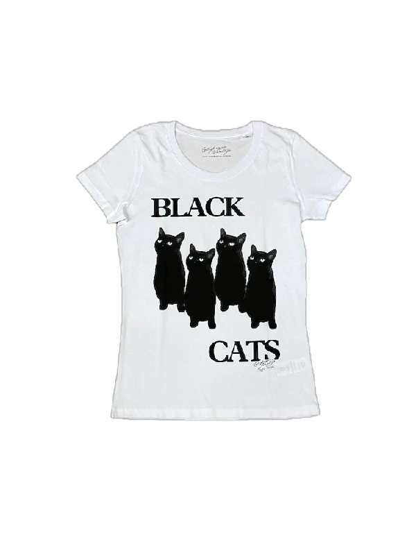 California Vintage black cats white t-shirt