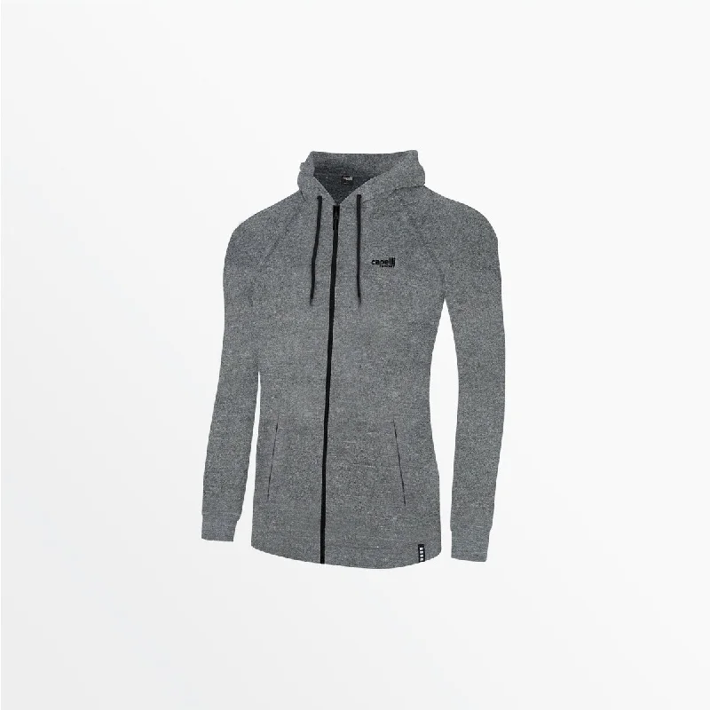 WOMEN'S HEATHERED ZIP UP HOODIE