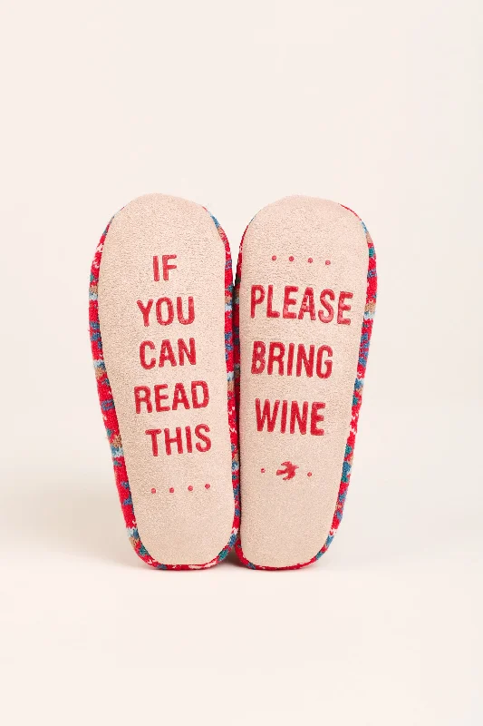 Please Bring Wine Slipper Socks