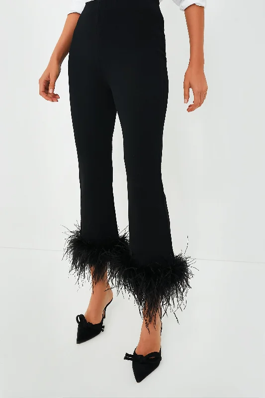 Black Feather Compression Knit Ashford Pants