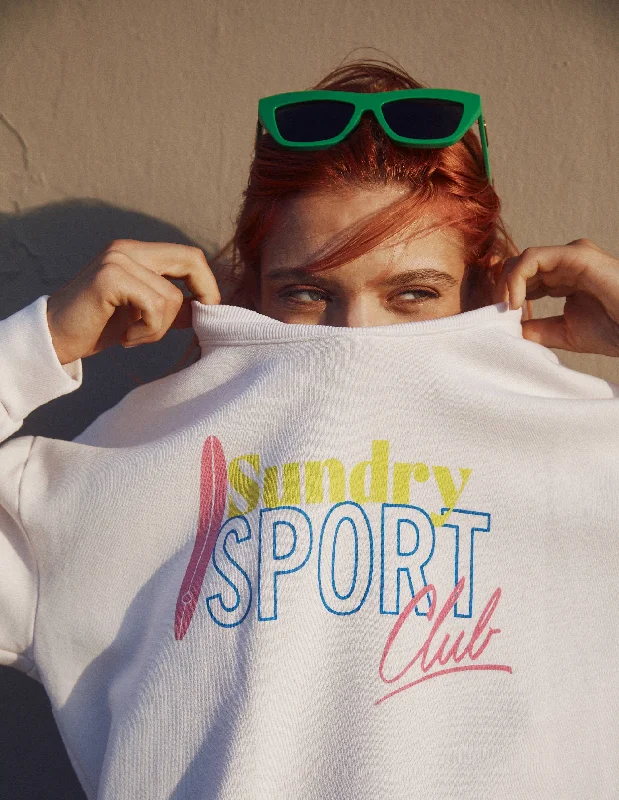 Sundry Sport Club Sweatshirt in Cream