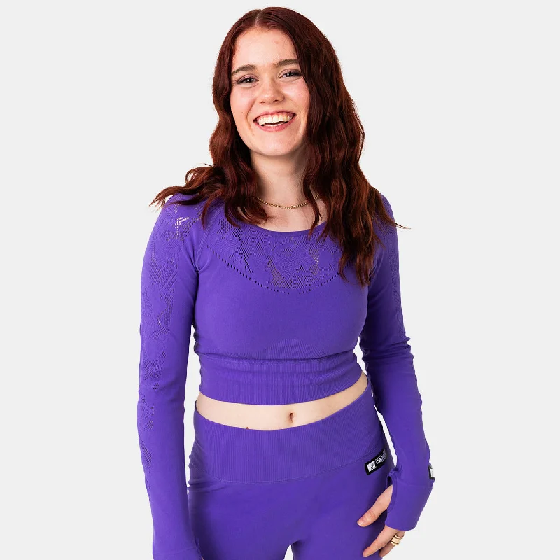 MTV WOMEN'S SPORTY LONG SLEEVE CROP