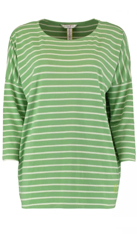 Marty Green Offwhite Stripe Top