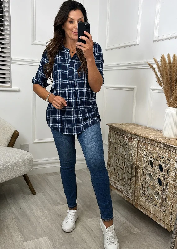 Logan Blue Check Shirt Tunic