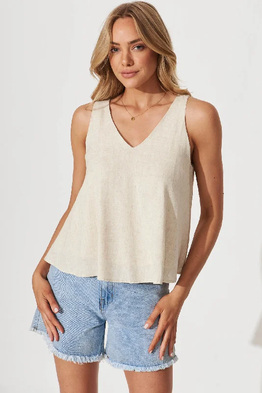 May Top In Oatmeal Linen