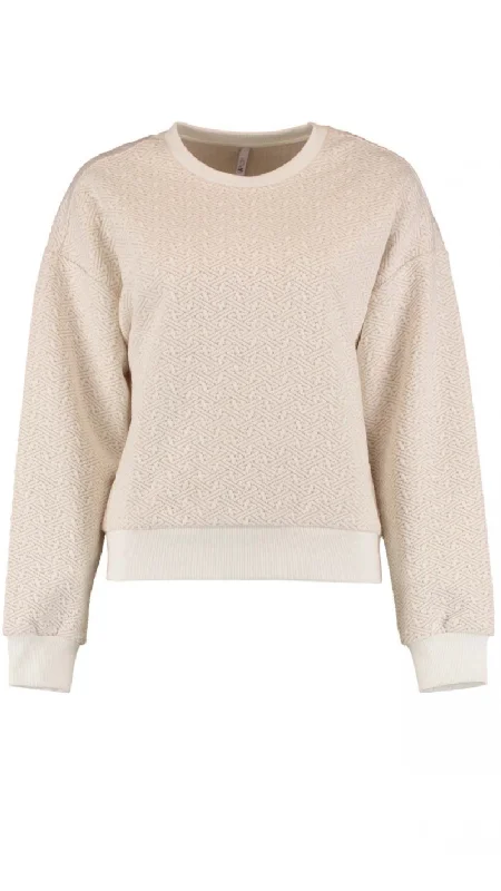 Lara Offwhite Embossed Sweatshirt