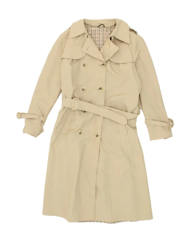 VINTAGE Womens Trench Coat UK 14 Large Beige