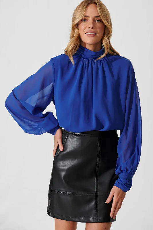 Wishful Top In Blue Chiffon