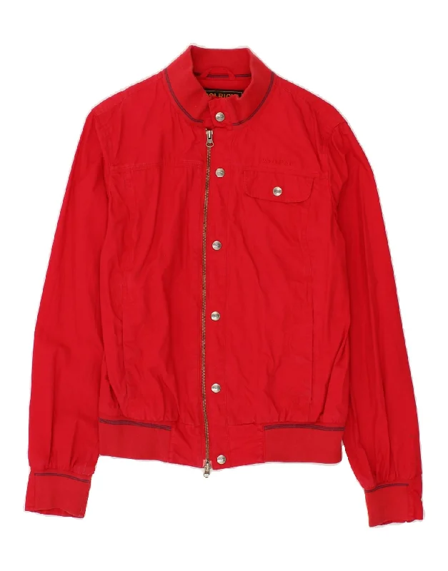 WOOLRICH Womens Bomber Jacket UK 18 XL Red Cotton