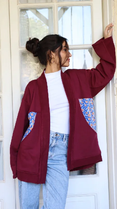 Cuddle Up Oversized Cardigan Burgundy