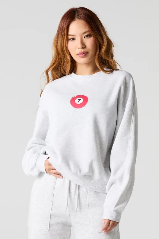 7 Pool Ball Graphic Fleece Sweatshirt