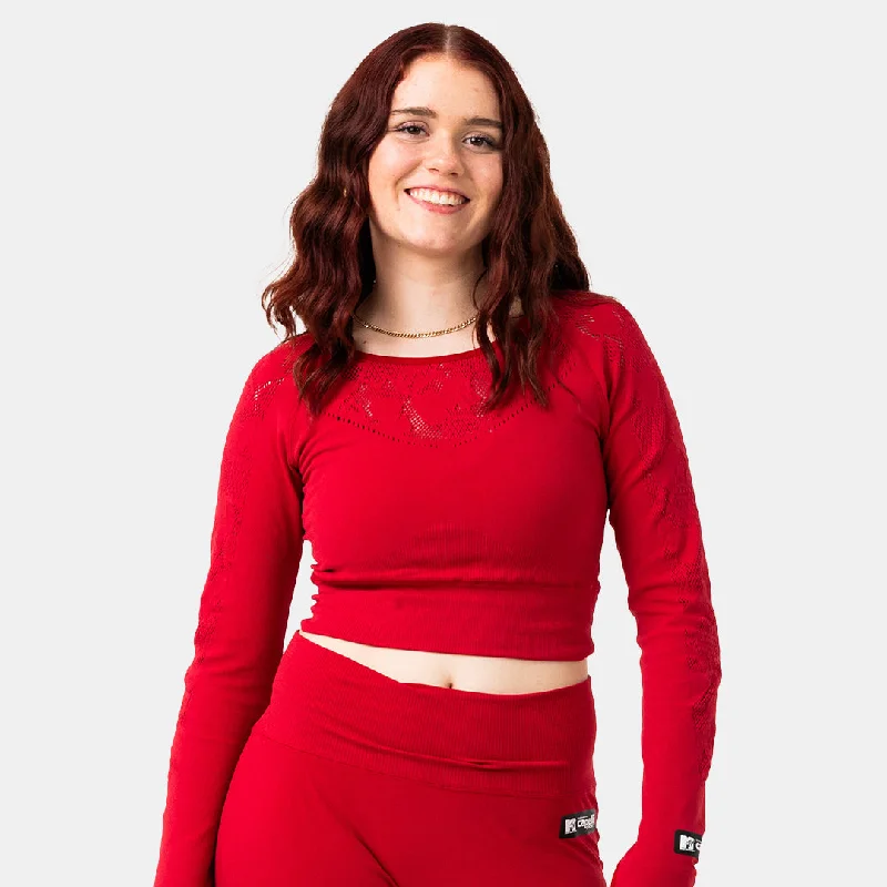 MTV WOMEN'S SPORTY LONG SLEEVE CROP