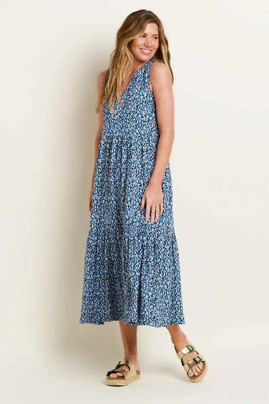 Brushed Camo Notch Maxi Dress