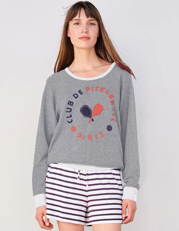 Sundry Club Pickleball Sweatshirt in Heather Grey