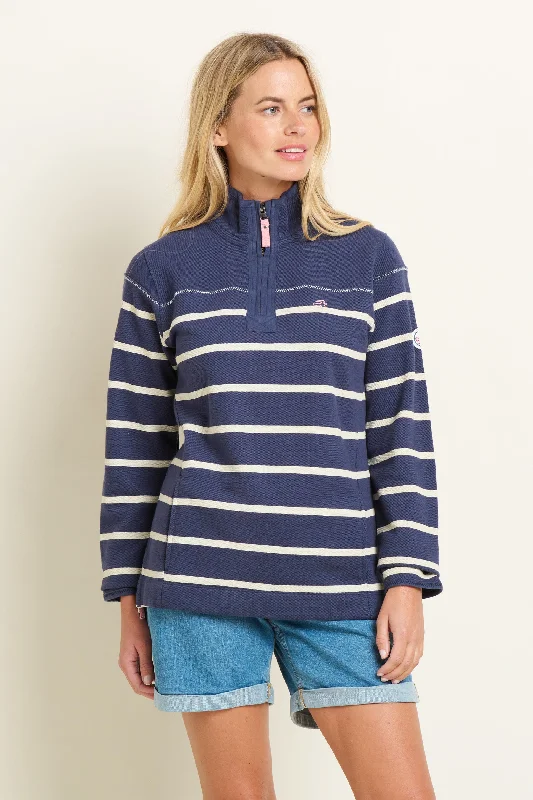 Navy Stripe Quarter Zip