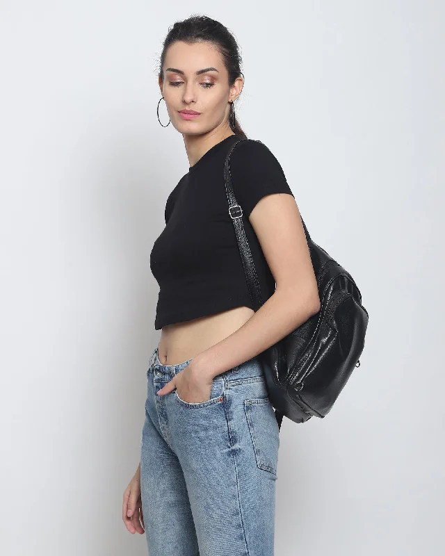 Crop Top: Solid Black