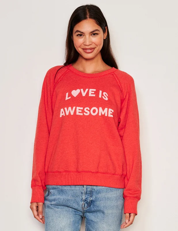 Sundry Awesome Raglan Sweatshirt in Flare Red