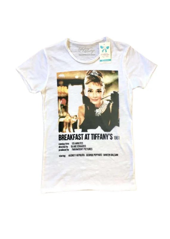 California Vintage breakfast at tiffany's white t-shirt