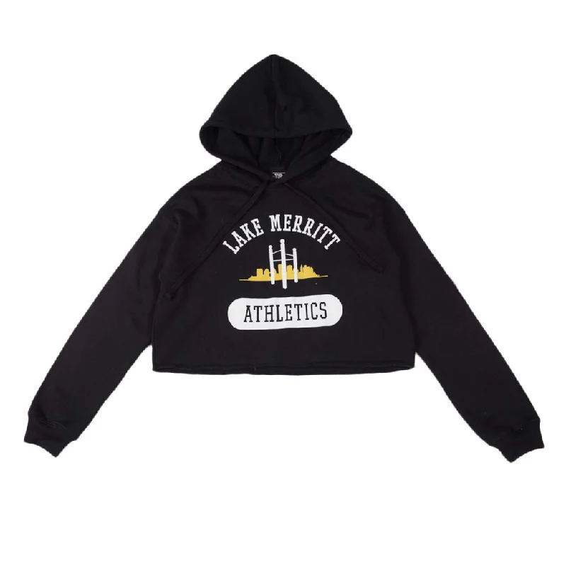 True Women's Lake Merritt Athletics Cropped Hoodie Black