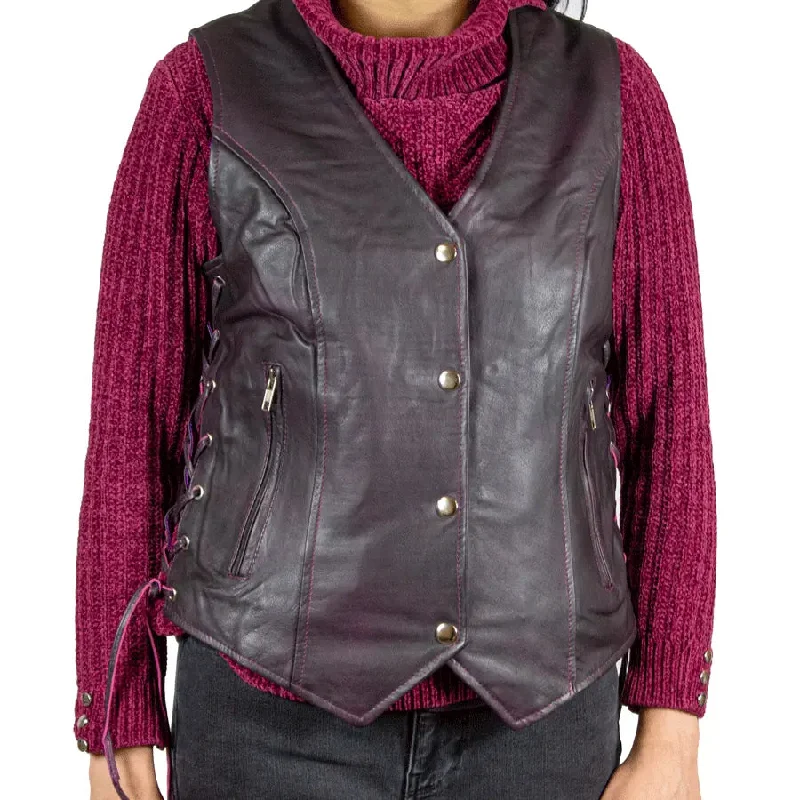 Open Road Women's Lace Side Leather Vest