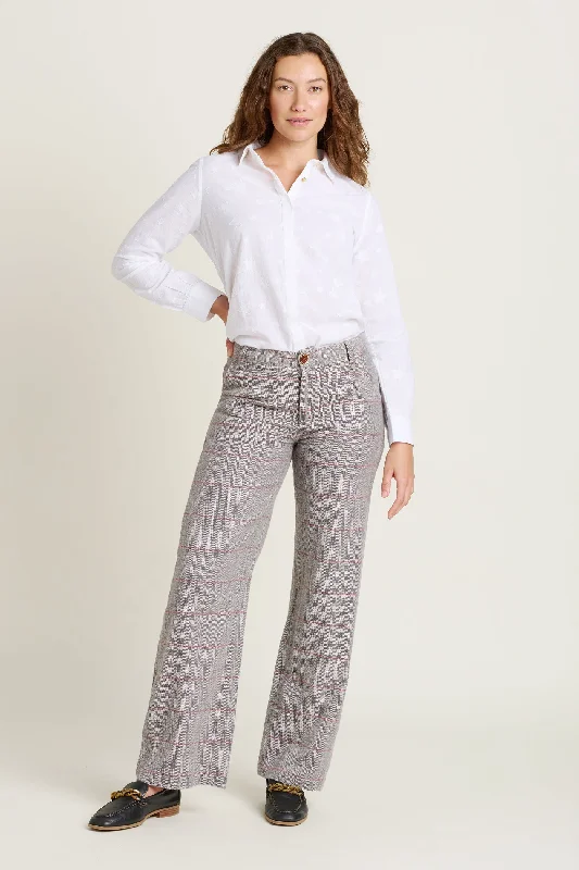 Wide Leg Textured Trouser