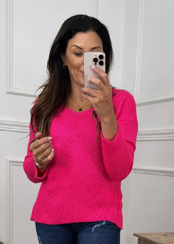 Nora Pink Fine Knit Top