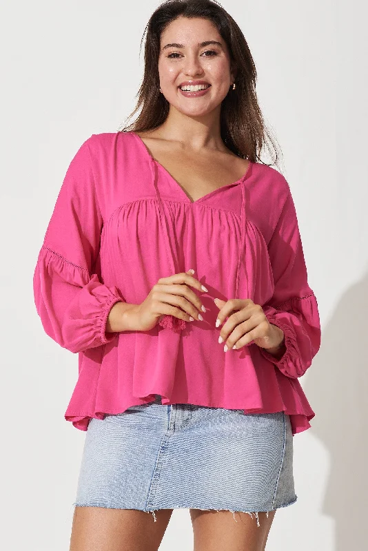 Altamura Top In Hot Pink