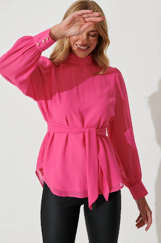 Oblivion Top In Pink Chiffon