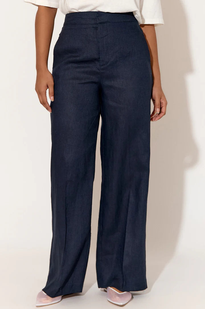 Nisha Linen Pant - Navy