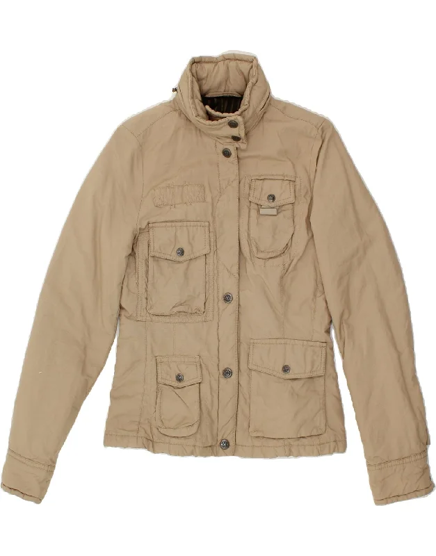 MARLBORO CLASSICS Womens Utility Jacket IT 40 Small Beige Polyester