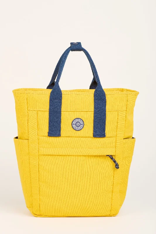 Yellow And Navy Tote Backpack